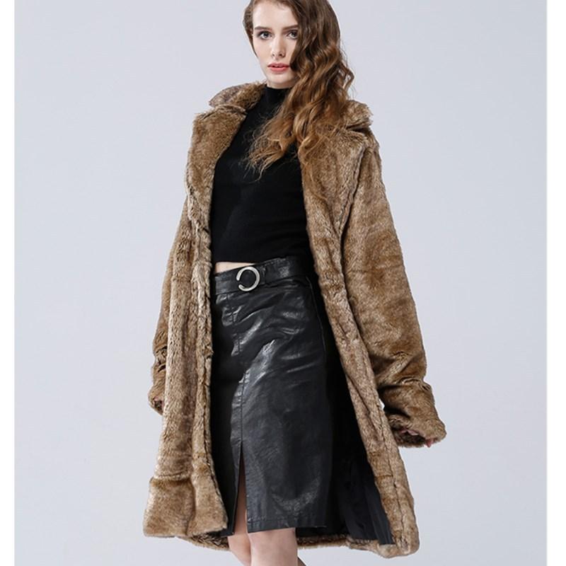

Women' Fur & Faux Winter Women High Quality Elegant Coat Luxury Soft Coats Loose Thick Warm OverCoat Plus Size Female Plush Outwear, Style 2