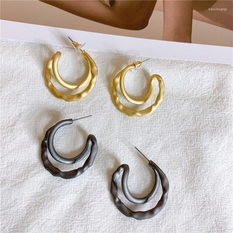 

Hoop Earrings 2023 Pure Artificial Abstract Twisted Concave-convex Surface Fashion For Women