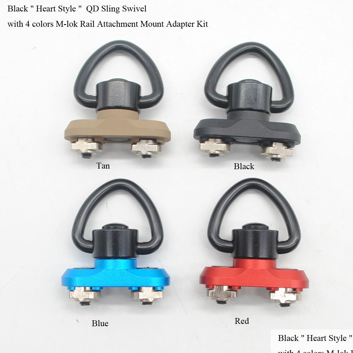 

Others Tactical Accessories Black Heart Shape Qd Sling Swivel With Black/Red/Blue/Tan Mlok Rail Attachment Mount Adapter Kit Include Dhhh4