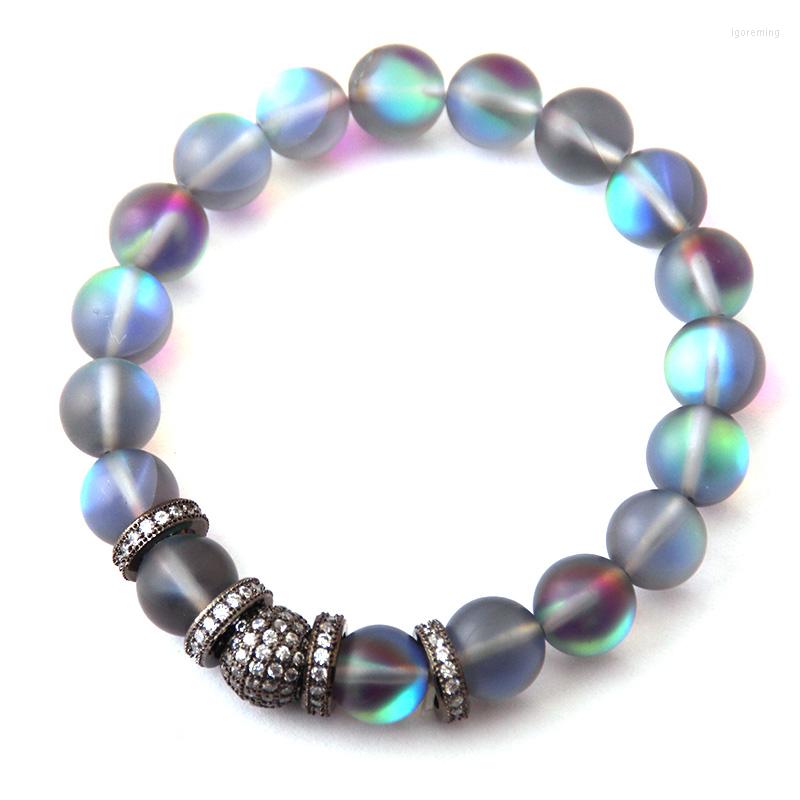 

Strand Fashion Women Dress Stone Armband Black Micro Zircon Pave Ball Bracelets