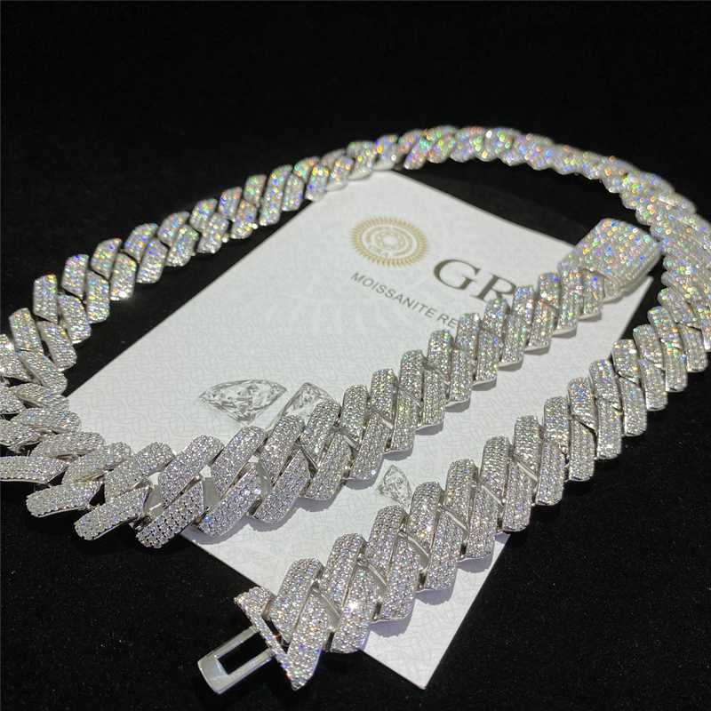 

Wholesale Gold Miami Cuban Link Chain 18mm Width Hip Hop Cuban Necklace Moissanite Jewelry Custom Moissanite Cuban Link Chain