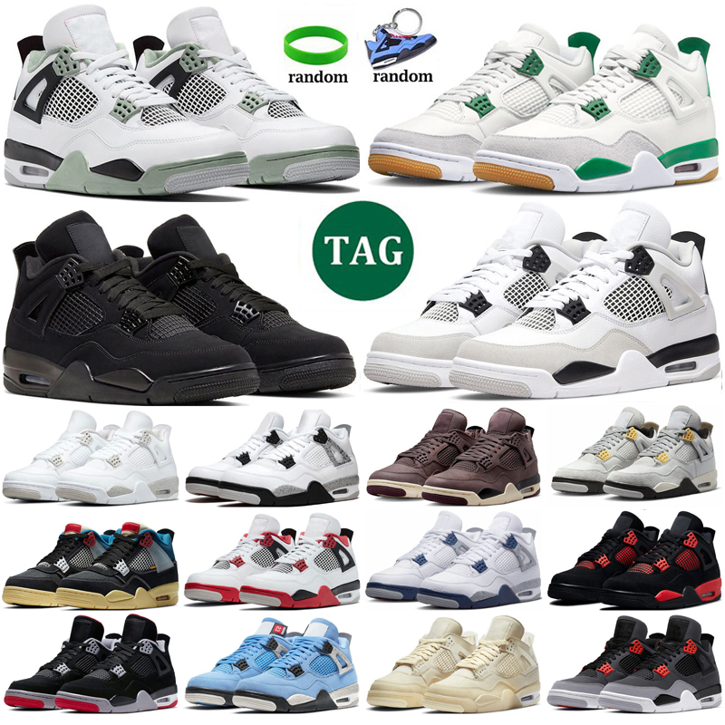 

4 basketball shoes for men women 4s Military Black Cat Sail Red Thunder White Oreo Photon Dust Blue University Seafoam Cool Grey mens sports sneakers eur 36-47, Sku_#33