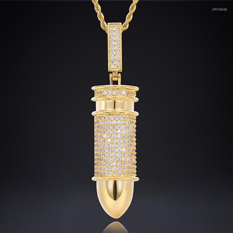 

Pendant Necklaces Shiny Iced Out Bling Necklace Hip Hop Jewelry Gold Silver Color Cubic Zircon Men's Women Gift