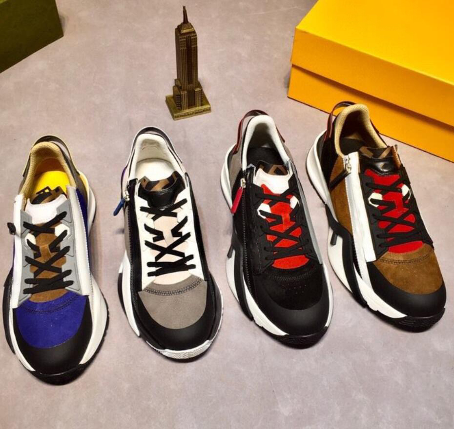 

Men Flow Sneakers Designer Shoes Nylon Runner Trainers Top Suede Leather Low-cut Shoes Black White Slip-on Casual Shoe, Color8