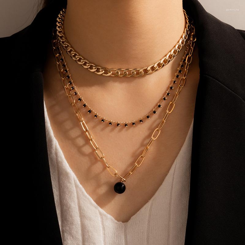 

Chains Luxury Neckchain Women Sweet Multilayered Clavicular Bohemia Necklace Pendant Alloy Star Beading Tassels Three Layer