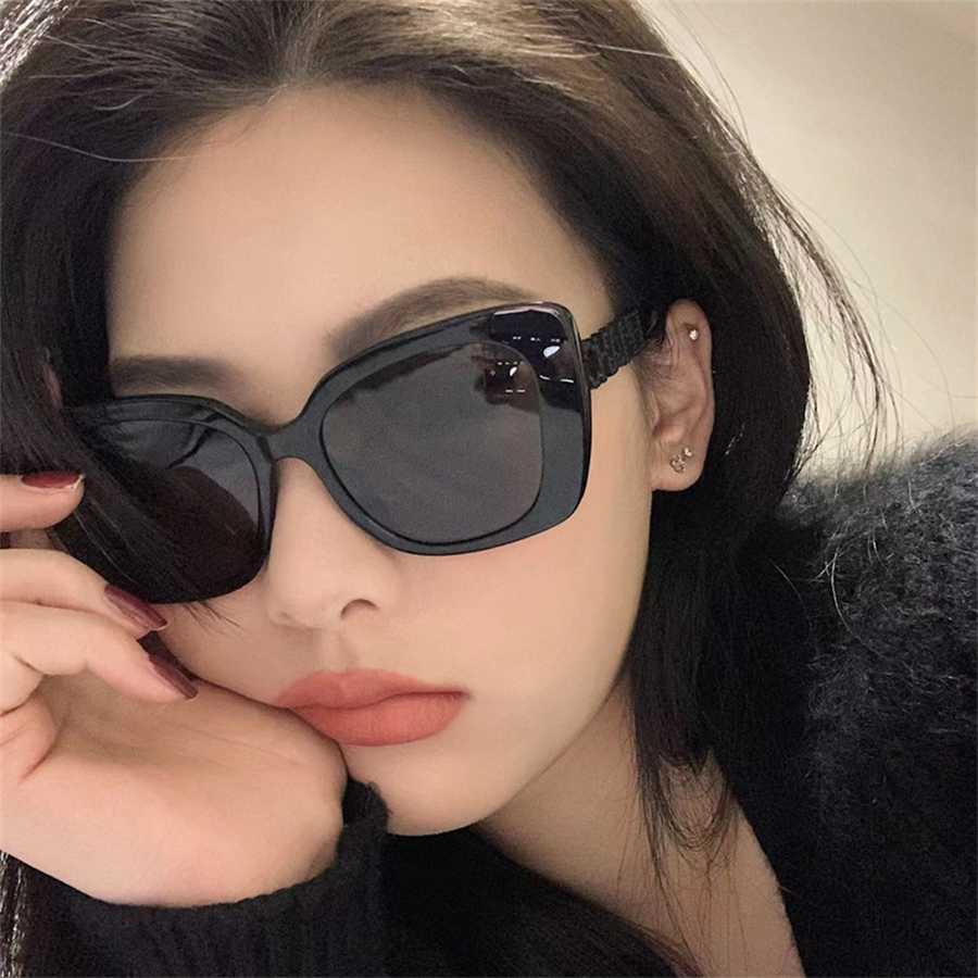 

Sunglasses 2023 new style small fragrant black thick frame for women's high grade sense ins-style fashion hot girl cat's eye sunglasses