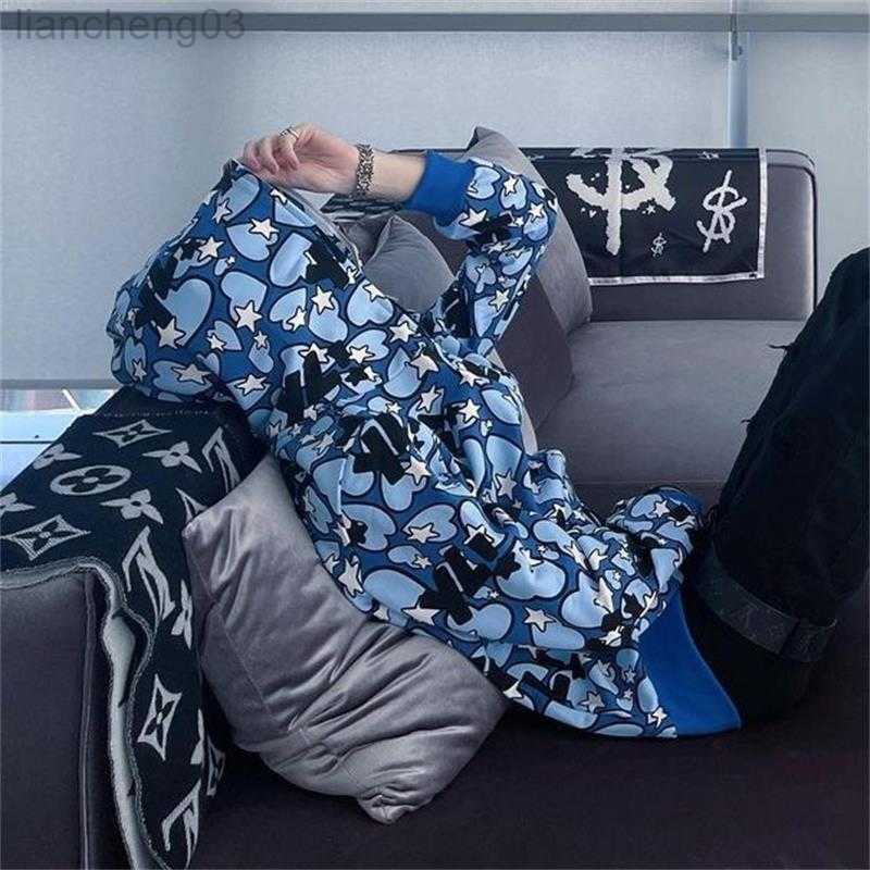 

Men's Hoodies Sweatshirts Full Zip Hoodie Men Y2K clothes Hoodie Fashion Hoodies Goth Heart Star graphics Long Sleeve Men hoodies Sweatshirt Oversized emo W0313, Blue