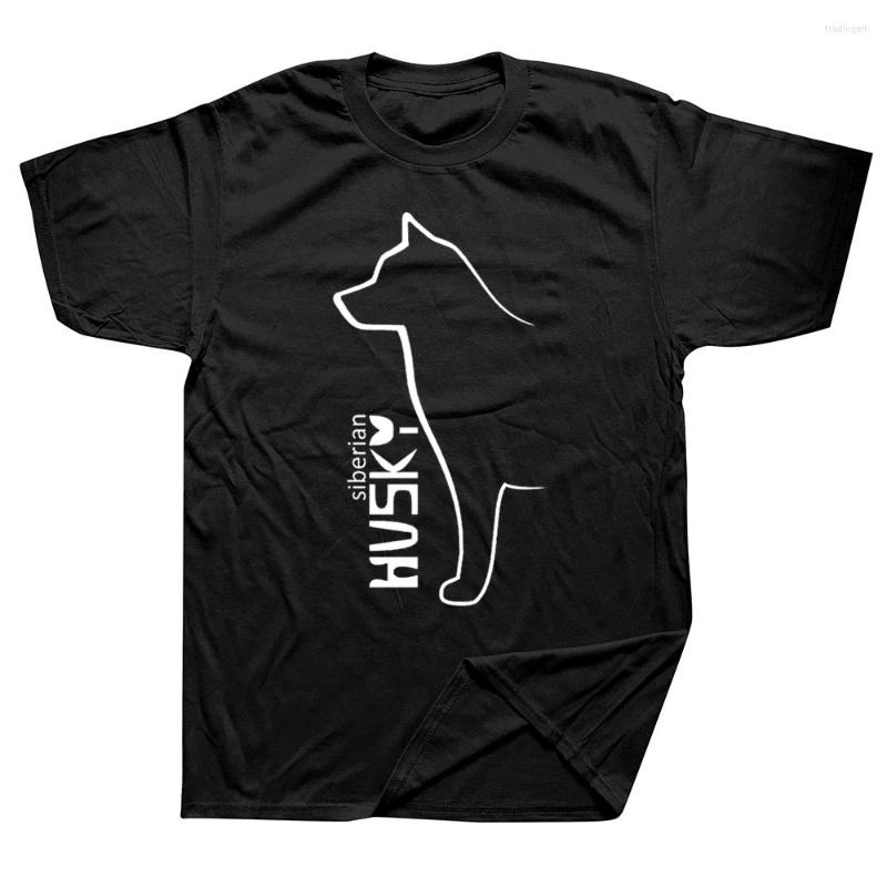 

Men's T Shirts Funny Siberian Husky Dog Graphic Cotton Streetwear Short Sleeve O-Neck Harajuku T-shirt Mens Clothing, White