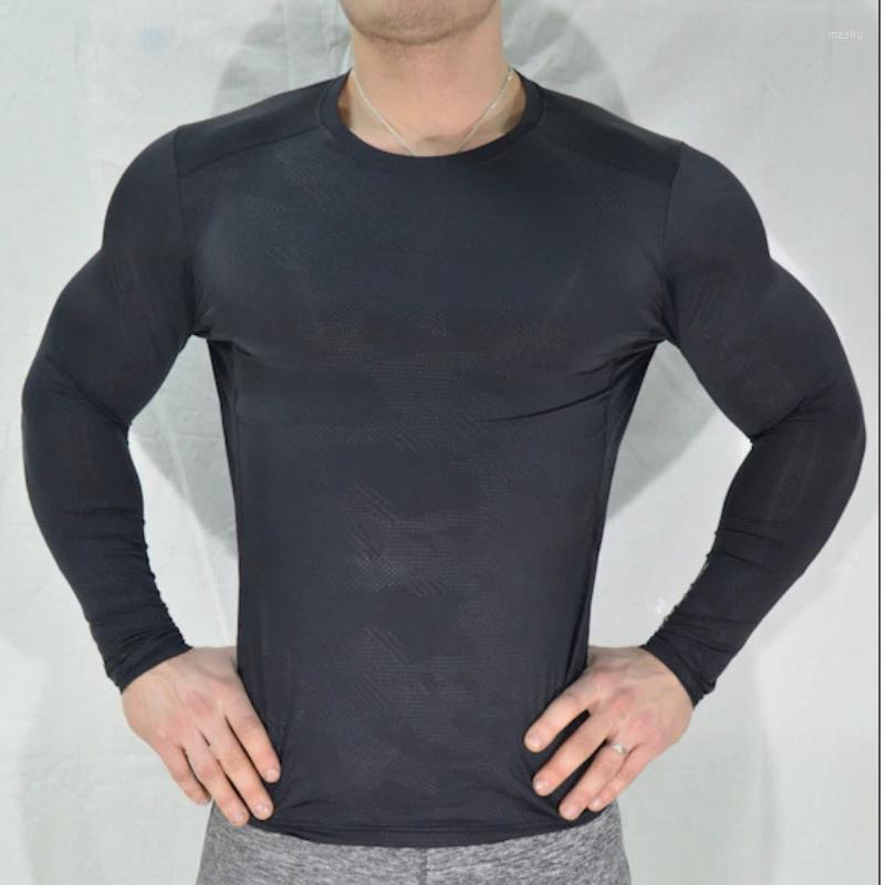 

Men's T Shirts Obrix Breathable Compressed Sport Long Sleeve Gym T-Shirt For Men, Black