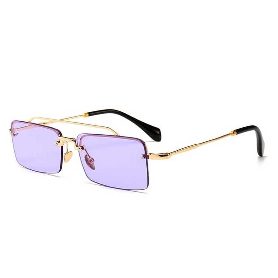 

Luxurious Summer Ladies Square Sunglasses Personality Metal Frame Glasses Specular Reflection for Women