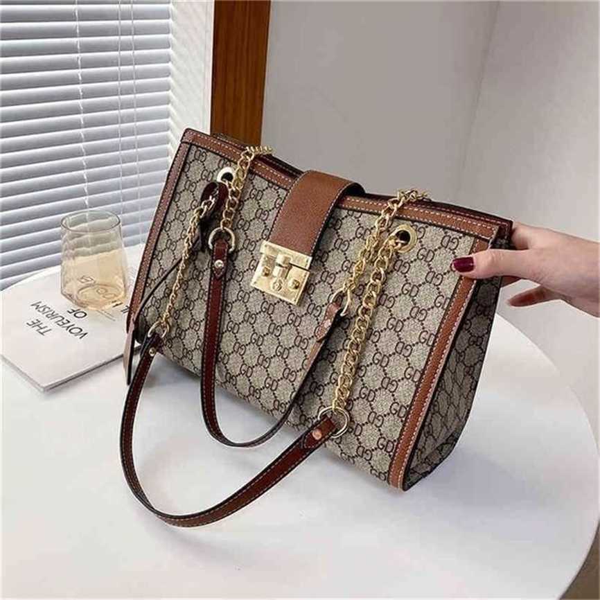 

handbag 2023 Fashion women's bag leather quality Handbag Trend classic printed Chain temperament Bag, Red6