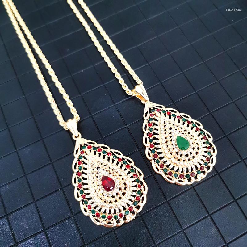 

Pendant Necklaces Morocco Vintage Two-color Alloy Arab Women's Wedding Accessories