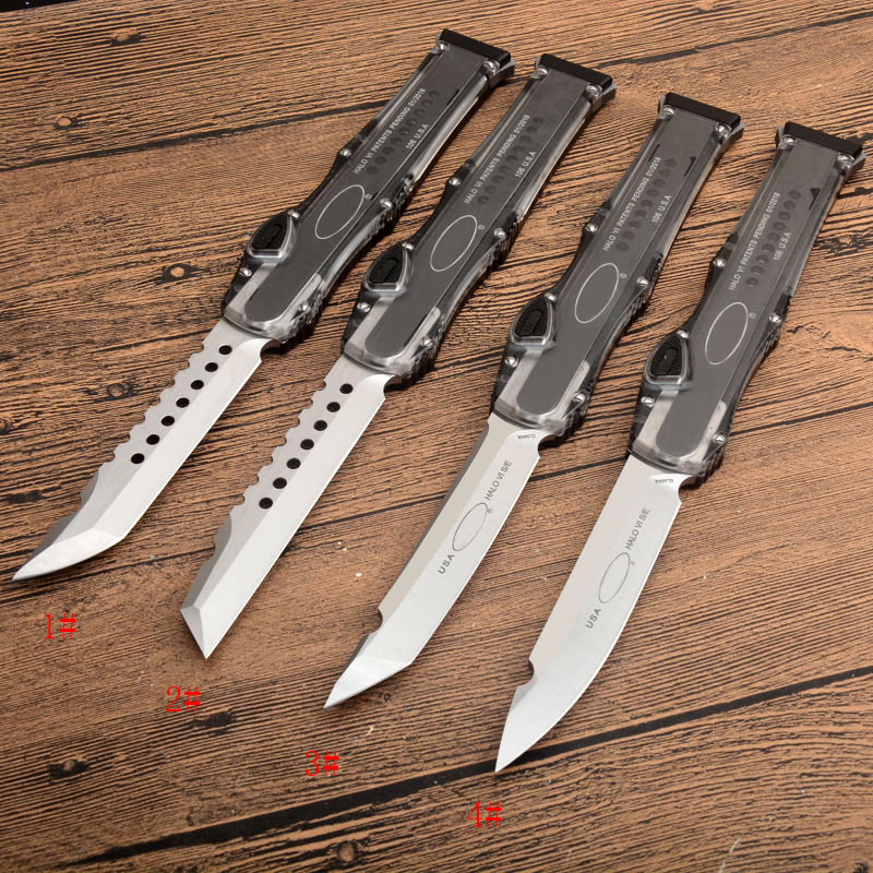 

4 Style UT-Combat AUTO Knife 9CR18MOV Blade Transparent Handles Bounty Hunter Tactical Pocket Knives Survival UT85 A07 204P M390