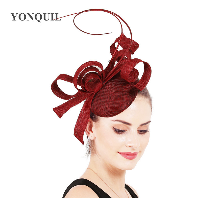 

Stingy Brim Hats Sinamay Fascinator Wanita Imitasi Sampanye Topi Pernikahan Royal Floral dengan Bulu Headwear Jepit Rambut Acara Gereja 230313, Peach