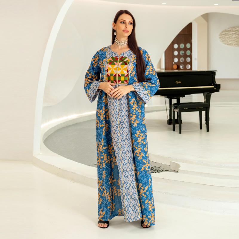 

Ethnic Clothing Abaya Luxury Moroccan Kaftan Muslim 2023 Dress Women Jalabiya Sequins Embroidery Evening Dresses Arabic Oman