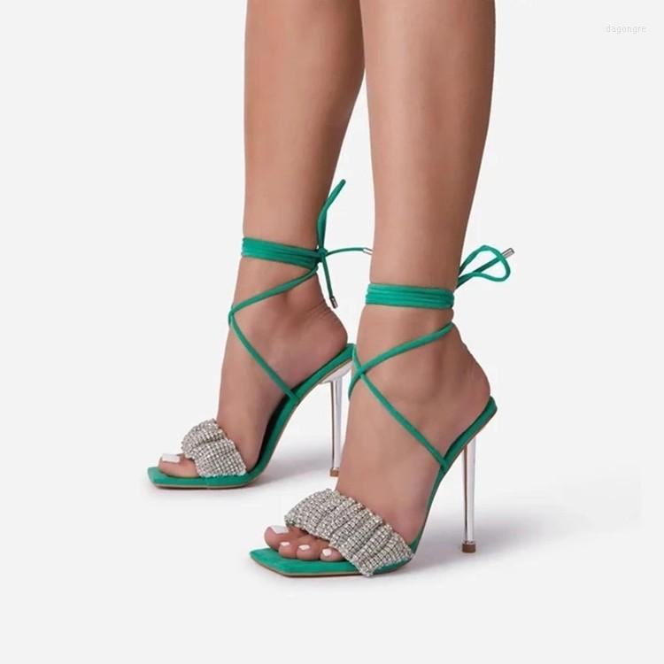 

Sandals 2023 Summer Fashion Sequin Strappy Stiletto Women's Shoes Open Toe Roman Women, Beige