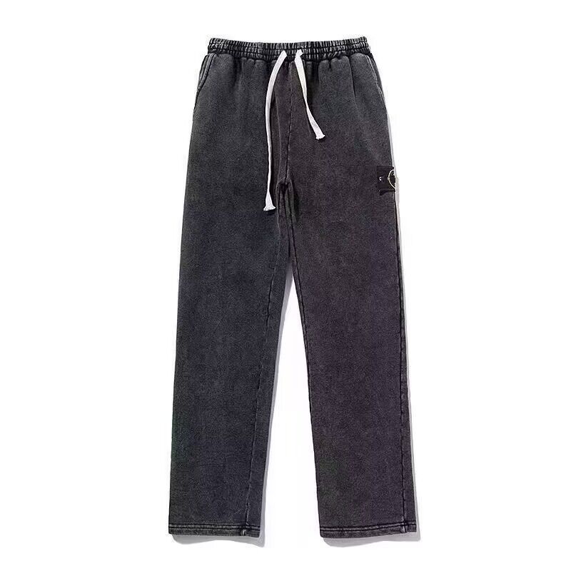 

23SS Mens Spring Summer Cargo Jogging Pants In Cotton Fleece Garment Dyed Black, Gift