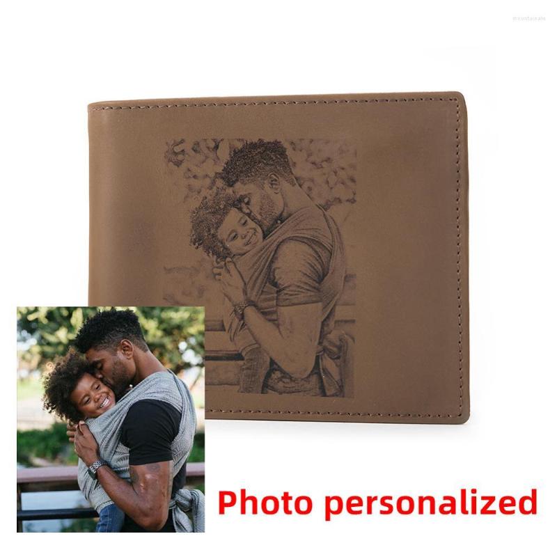

Wristwatches Wallet For Men High Quality Personalized Po Leather Coin Purse Small Card Holder Portomonee Male Pocket Fathers Day Gifts, No engraving