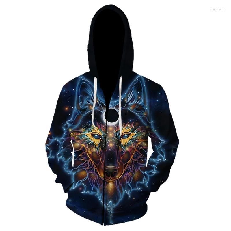 

Men's Hoodies Zipper Men 3D Wolf Lion Animal Hoodie Sweatshirts For Boys Long Sleeve Harajuku Style Hoody Male Hooded Coat Funny Cardi, Lls-129