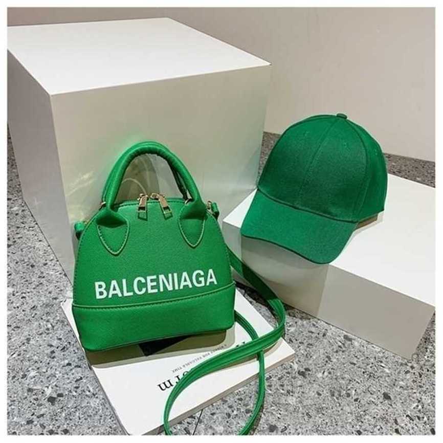 

handbag 2023 Fashion women's bag leather quality Handbag Solid Shell Candy Color Letter Simple Hat Matching Bag, White10