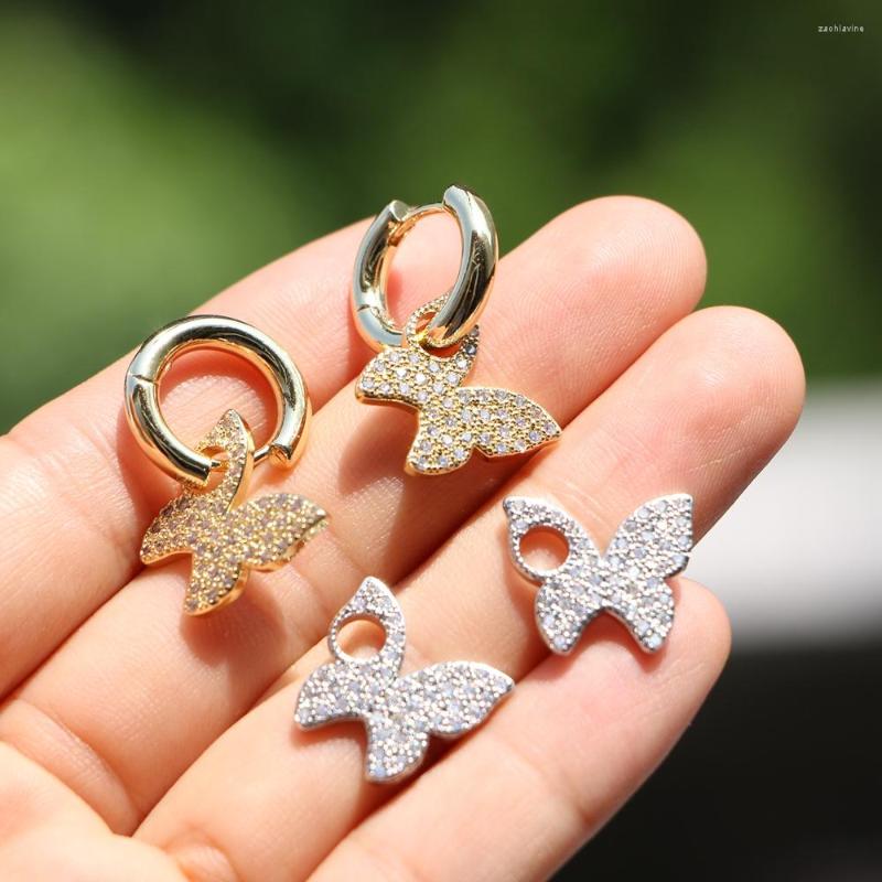 

Hoop Earrings 5 Pairs Crystal Zircon Butterfly Gold / Silver Color For Women Girl Trendy Hip Hop Animal 2023 Jewelry