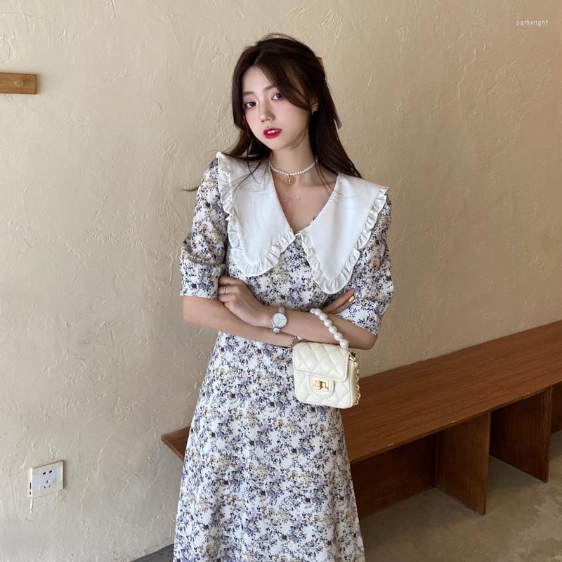 

Party Dresses Summer Baby Collar Japanese Sweet Floral Dress Plus Size Robe Femme Elegant Fashion Vestidos De Festa Clothes For Women, As photo