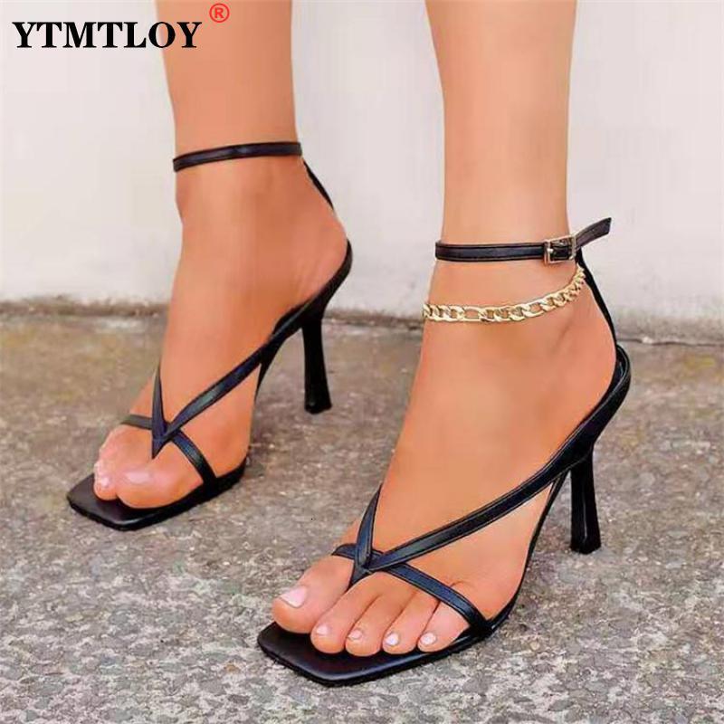 

Sandals Sandal Shoes Narrow Band Party Dress Pump Peep Toe Ankle Strap Women Summer Fashion Brand Thin High Heels Gladiator 230313, Black
