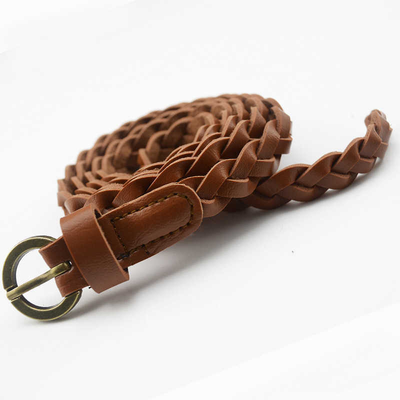 

Waist Chain Belts Buckles Men's Women's Thin belt knitting women's twist women's fashion pin buckle knitting belt decoration pant belt versatile skirt width, Black