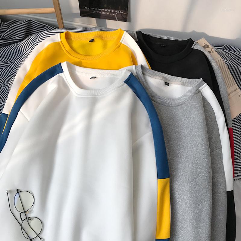 

Men' Hoodies Patchwork Harajuku Sweatshirts Men 2023 Brand Fashion 6 Color Hoodie Mens Casual O-Neck Spring Autumn Sweatshirt For, Ywb6771white