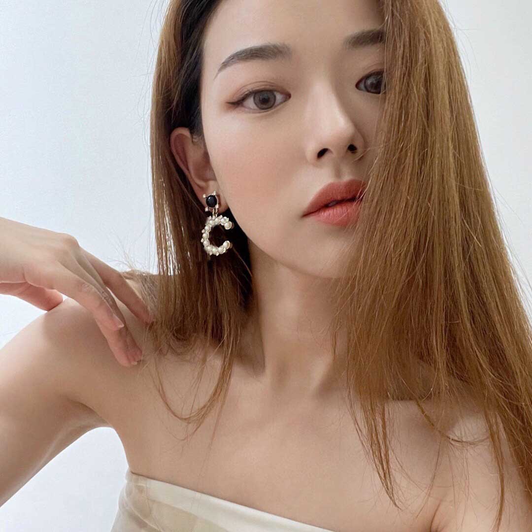 

Fashion style charm drop earring with diamond and nature shell beads for women wedding jewelry gift have box stamp PS3317A