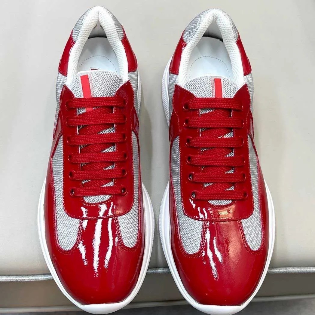 

Top Quality White Black Men America Cup Sneaker Shoes Low Top Rubber Sole Low Top Trainers Fabric & Patent Leather Men's Wholesale Discount Footwear