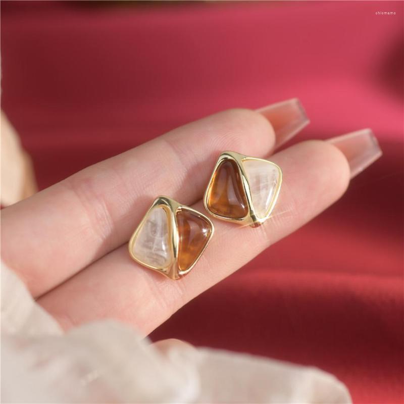 

Hoop Earrings Ancient Temperament Ga Color Square Restoring Ways Geometric Design Feeling Individuality