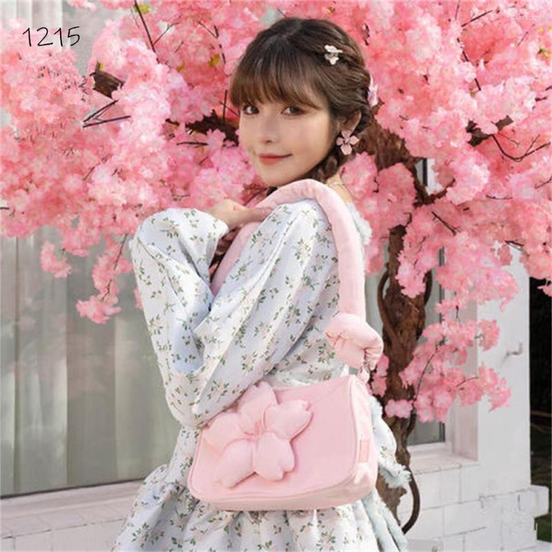 

Evening Bags Lolita Pink Cherry Blossoms Women Handbag Shoulder Bag Cross Body Tote Shopping Daily Use Bookbag Girl Gift, Picture shown