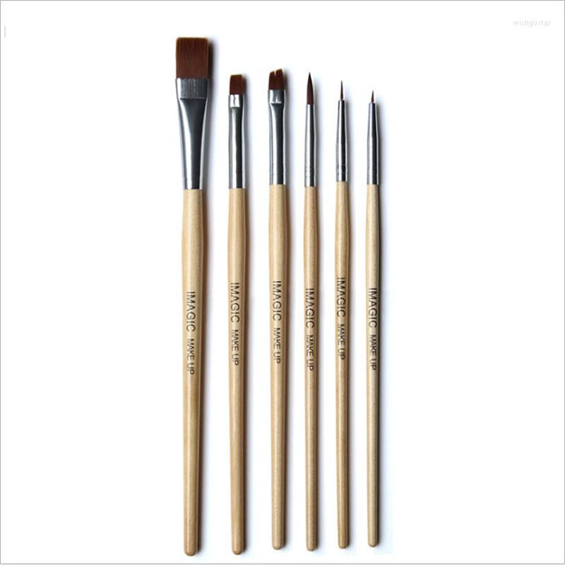 

Makeup Brushes 6 Pcs Brush Set Wooden Concealer Foundation Blush Powder Blend Cosmetic Make Up For Cosplay Salon