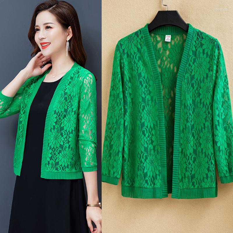 

Women's Jackets 5xl Big Size Jacket Women Long Sleeve Solid Loose Lace Coat 2023 Summer Fashion Ladies All Match Casual Thin Tops Casacos