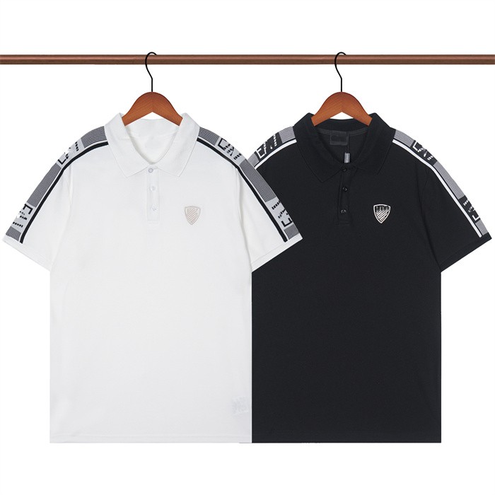 

Mens Fashion Polo Shirt Womens Casual Loose T Shirts Graphic Tees Classic Pattern Short Sleeve Men Women Summer Business Polos Shirt-M-2XL#P98, White