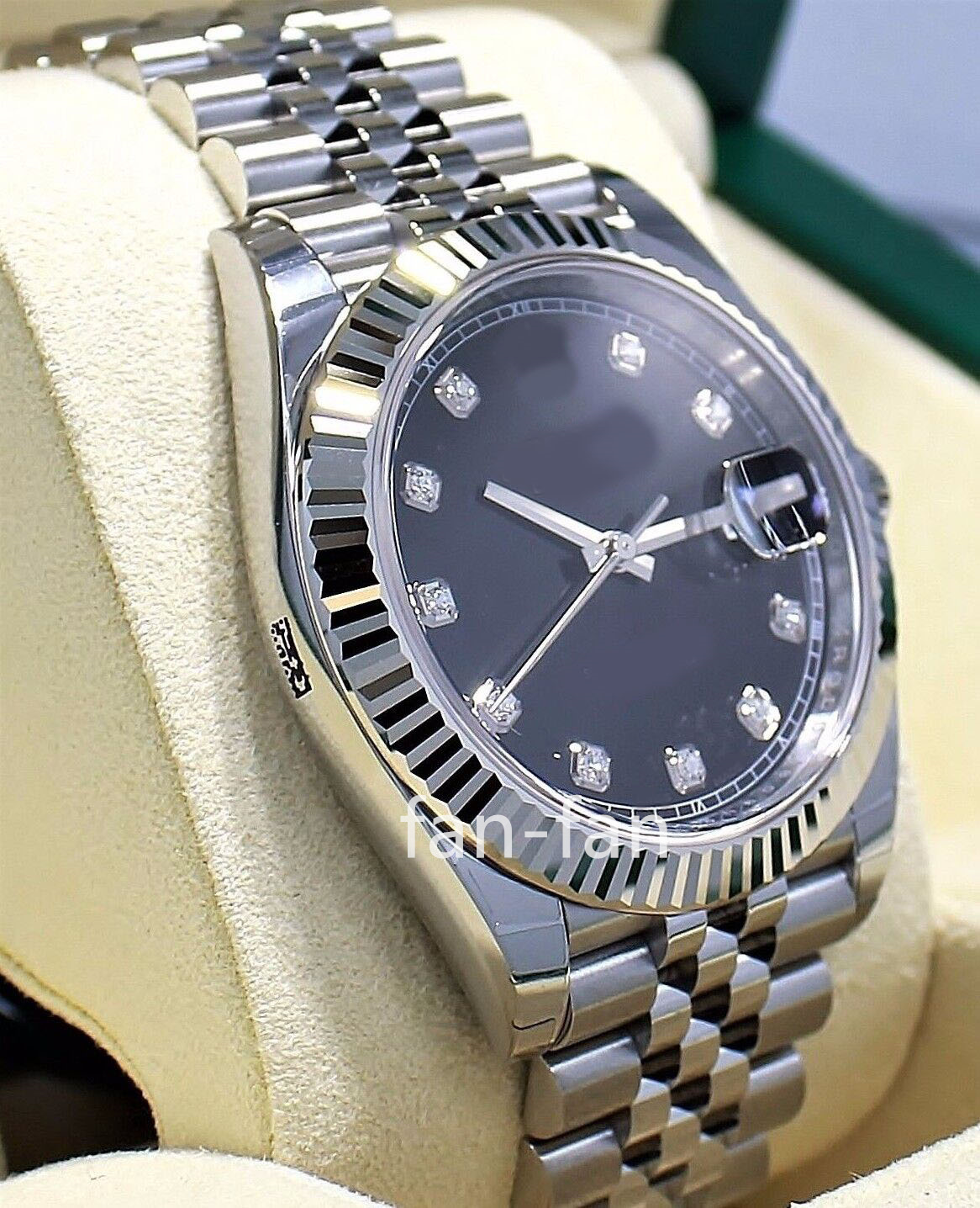 

EW Factory watch 904L Steel Blue Dial Cal.3235 Datejust 126334 41mm Jubilee Black Diamond Dial 18K W Gold Bezel