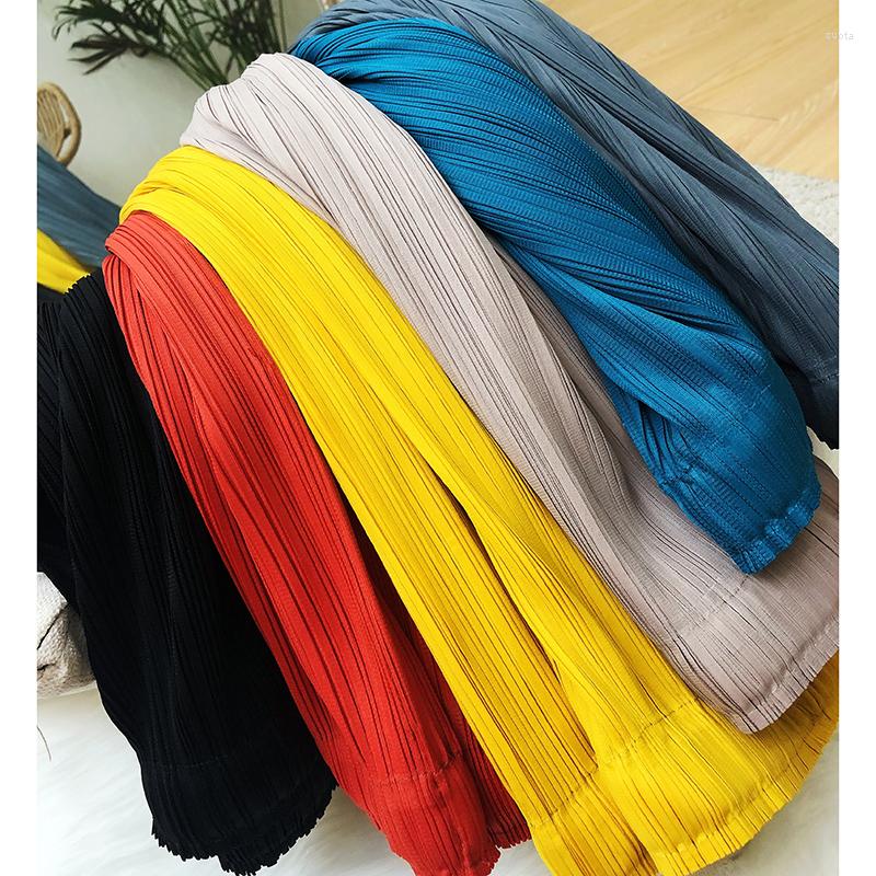 

Skirts Miyake Pleated 2023 Women Skirt Korean Fashion Stretch Classic Lake Blue A-line Straight Long Causal Style