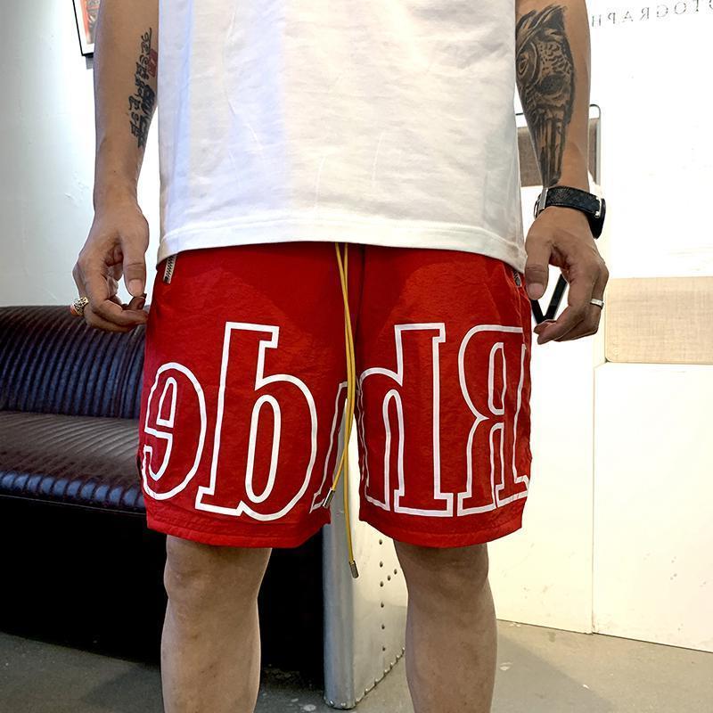 

Jeans RHUDE Shorts Designers Mens Basketball Short Pants 2021 Luxurys Summer Beach Palm Letter Mesh Street Fashion Sweatpants Ftijt, 18