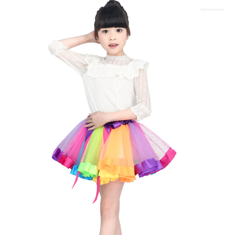 

Stage Wear 2023 Ballet Dance Clothing Elastic Wave Waist Children Performance Skirt Gauzy, Green