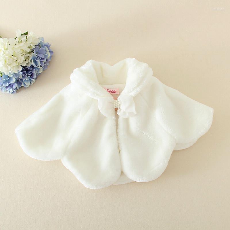 

Jackets Winter Girls Shrug Fur Jacket White Cardigan Sweet Coat Kids Clothes For 1 2 3 4 6 8 10 Years Old OKC196008, Pink