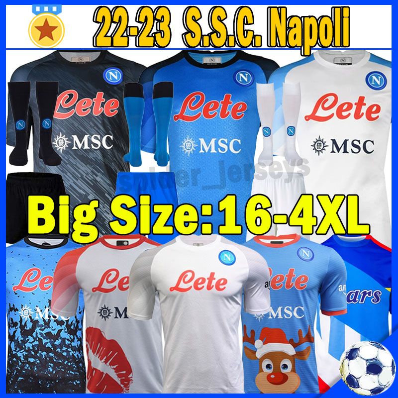 

XXXL 4XL 2022 2023 MARADONA Napoli Soccer Jerseys Valentine Maradona anniversary Halloween LOZANO Maglietta da calciatore 22 23 SSC Naples MAGLIA Football shirts, 22-23 away kits+socks
