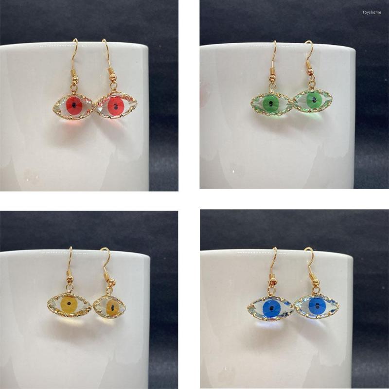 

Dangle Earrings Exquisite Glass Crystal Colorful Eye Shape 14x18mm Glamour Devil's Accessories Fashion Jewelry For Women