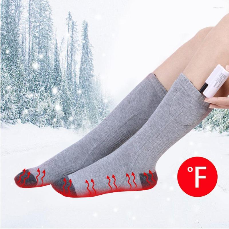 

Athletic Socks Smart Electric Heated For Cold Winter Warm Skiing USB Rechargeable Battery Heating Women Men, Gray