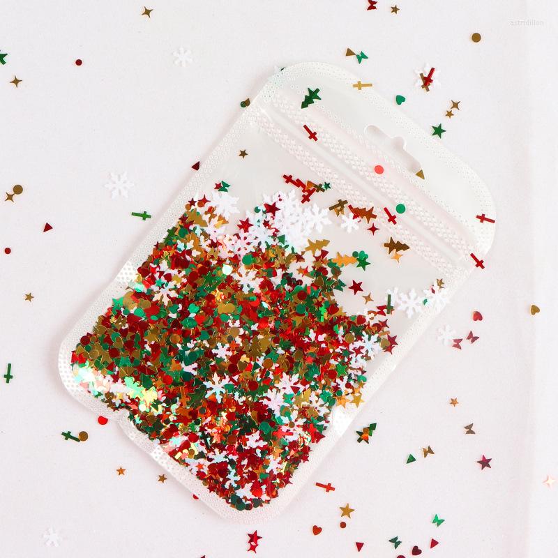 

Nail Art Decorations 10g/bag Christmas Snowflake Mixed Sequins Ultra Thin Patch DIY Holiday Designer Charms