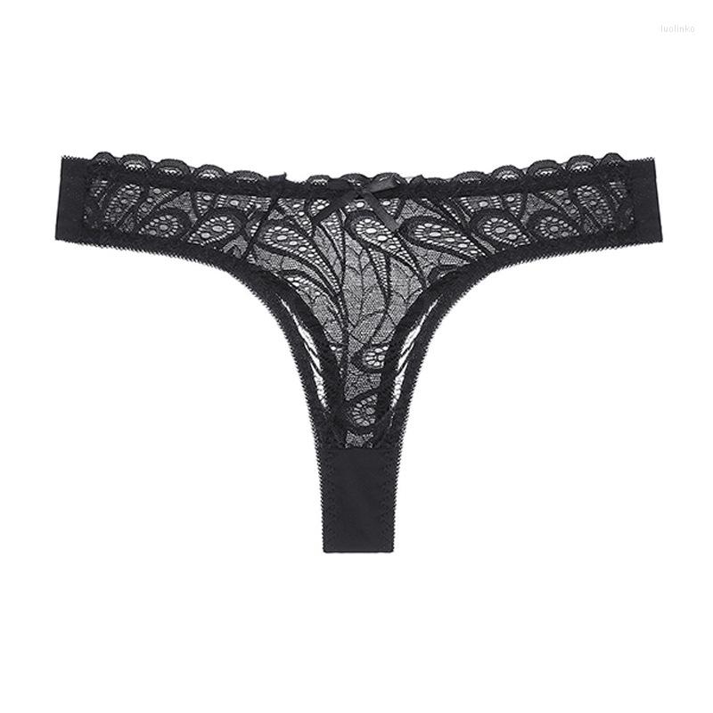 

Women' Panties 3pcs/lots Super Low Waist Women Thongs Sexy Full Lace T Panty Hollow Out Strings Transparent Seamless Tangas T-back, 05