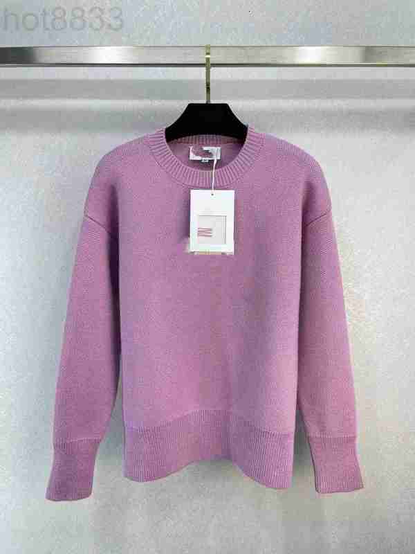 

Women' Sweaters Designer 2023 New Spring Milan Runway o Neck Long Sleeve High End Jacquard Pullover Tops 3OGU, Purple