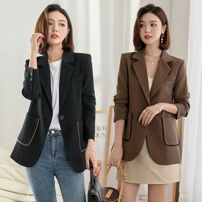 

Women' Suits Autumn Blazer Women 2023 Fashion Long Sleeve Simple Elegant Casual Office Female Suit Outerwear Tops Woman Blazers Coat, Black