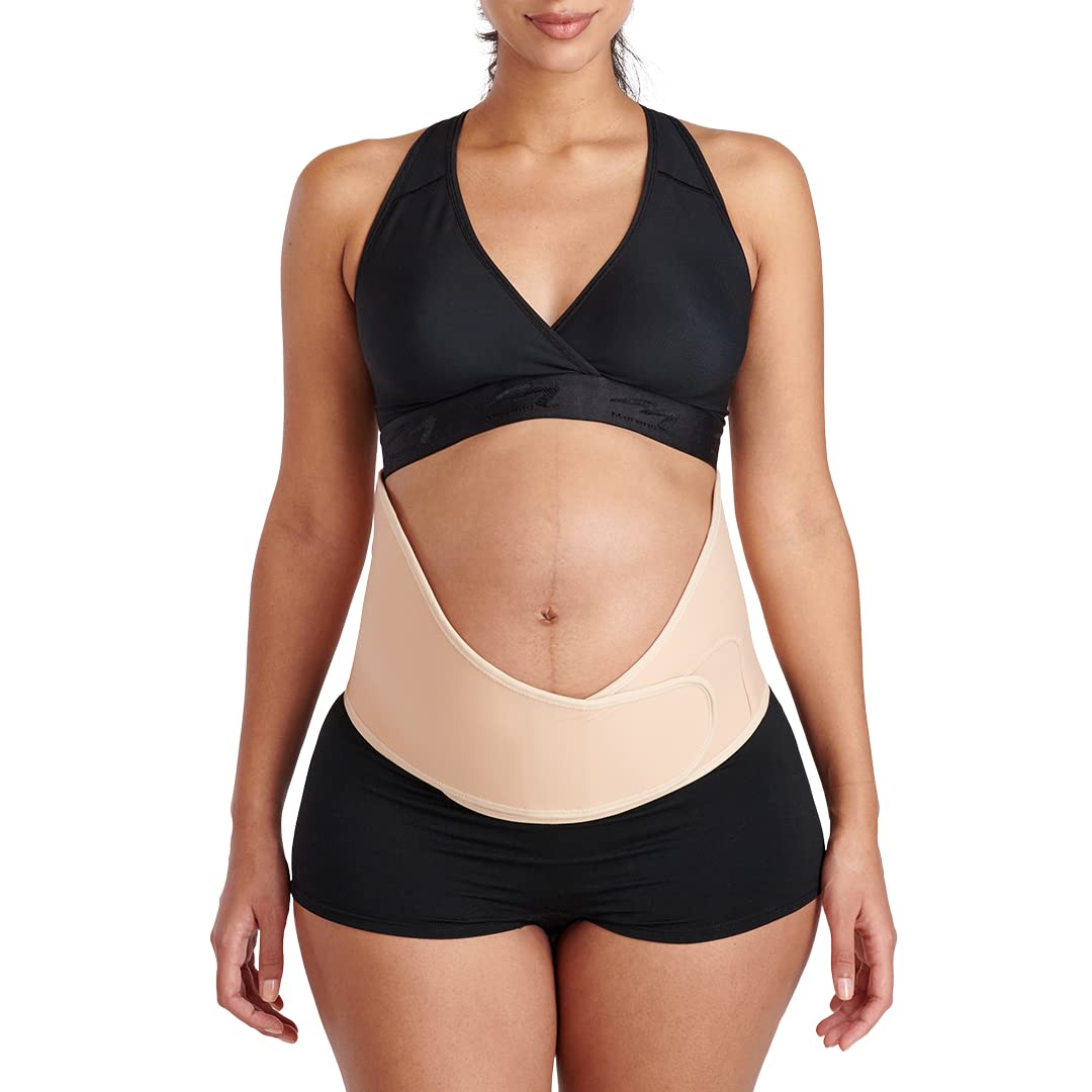 

MARENA Maternity Bump &amp Back Support Belt with Rosehip and Sweet Almond Oil Beige M