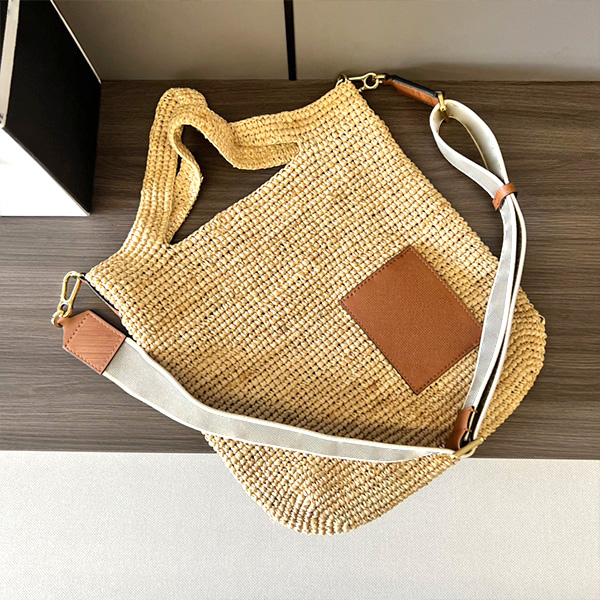 

Designer totes Large straw bags Tote Shopping Bag fiber shouldercasual woman's Bag Beach vacation handbag seaside Holiday Woven handbags lo, Brown